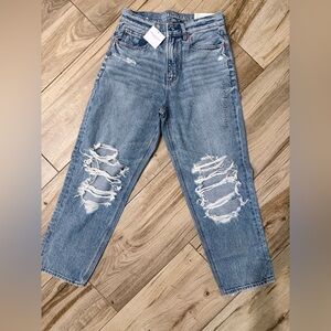 American Eagle Outfitters High Rise Distressed Blue Jeans